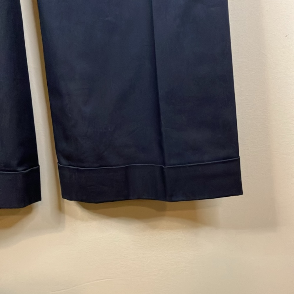 Club Monaco navy wide leg cuffed pants - Picture 4 of 11